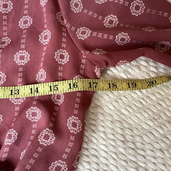 Boho Chic Mauve Wrap Bell Sleeve Romper With Elastic Waist Size M - Picture 4 of 9